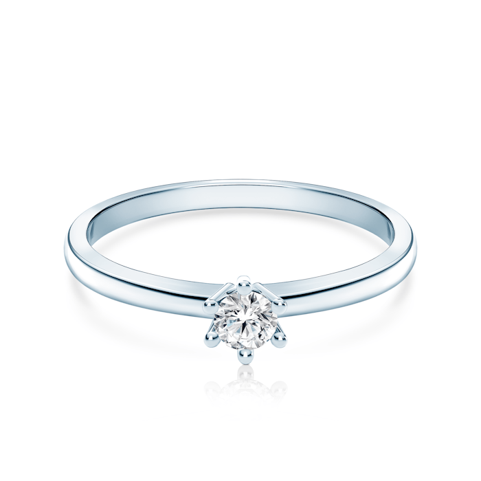 Каблучка для заручин SAVICKI: біле золото, діамант