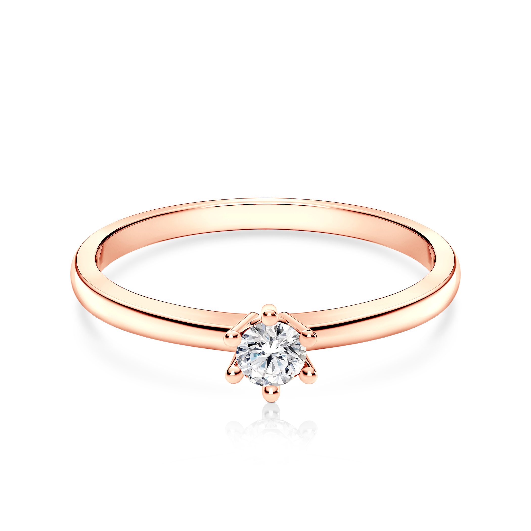 Годежен пръстен SAVICKI: розово злато, диамант