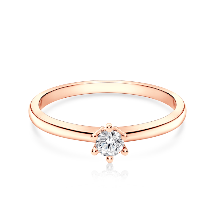 Zaručnički prsten SAVICKI: ružičasto zlato, dijamant