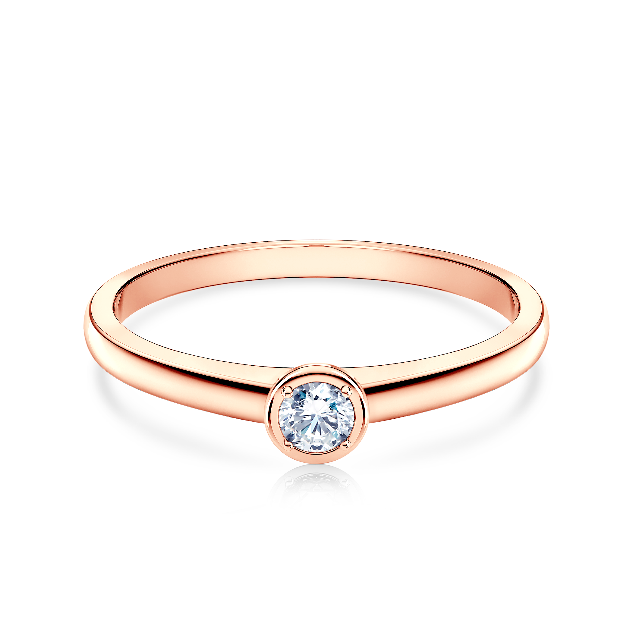 Каблучка для заручин SAVICKI: рожеве золото, діамант