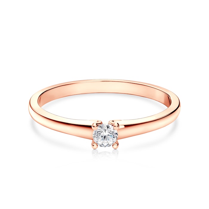 Zaručnički prsten SAVICKI: ružičasto zlato, dijamant
