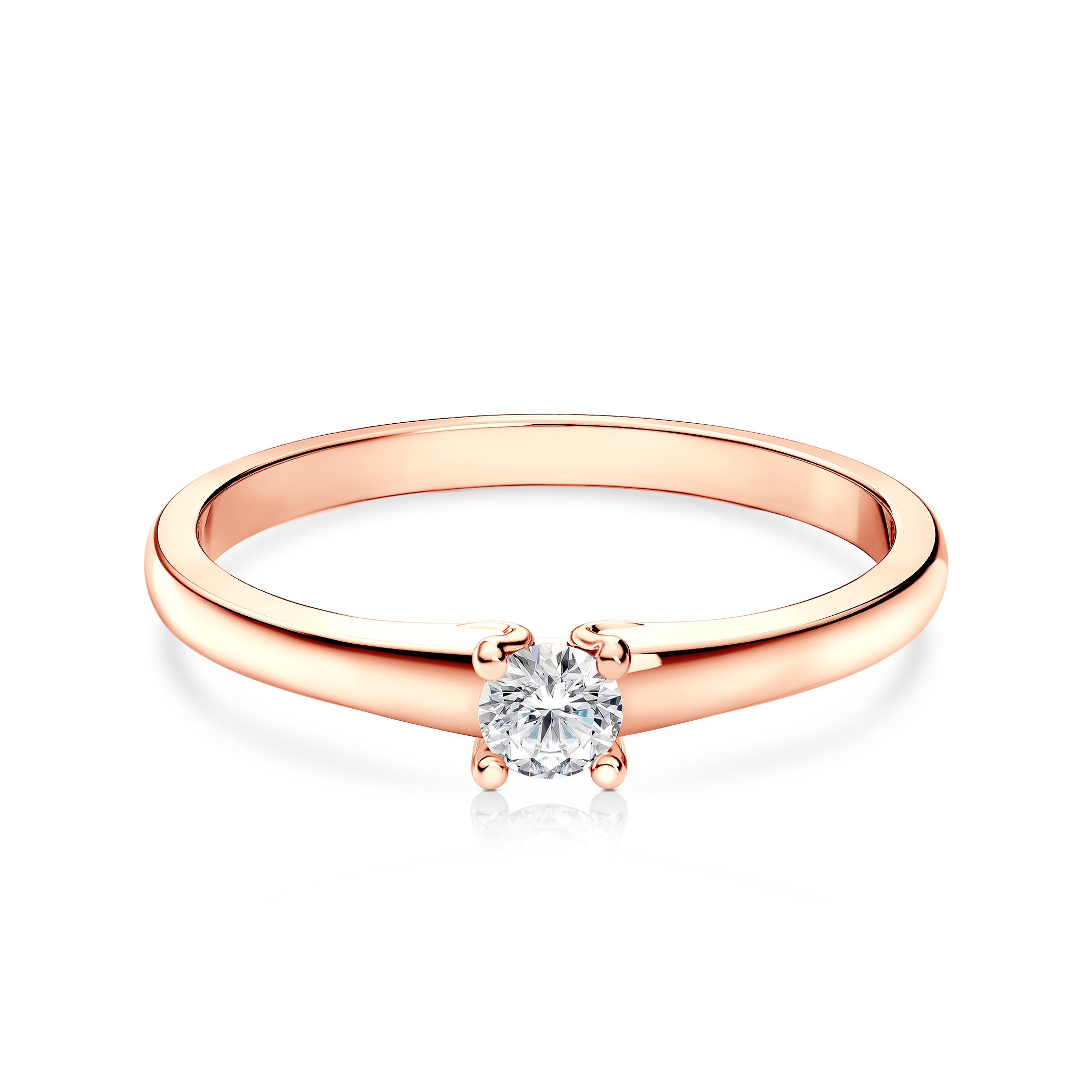 Годежен пръстен SAVICKI: розово злато, диамант