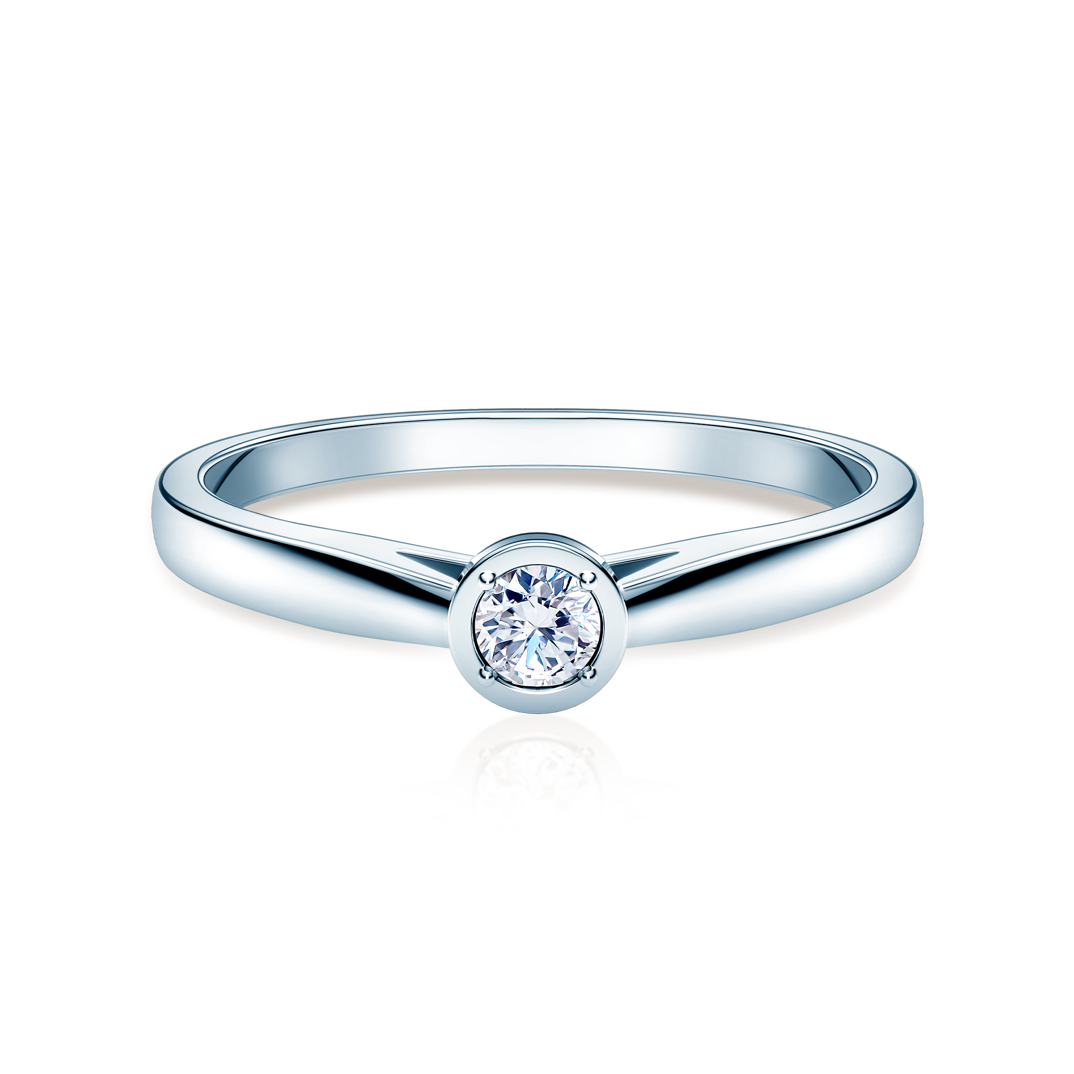 Zaručnički prsten SAVICKI: bijelo zlato, dijamant