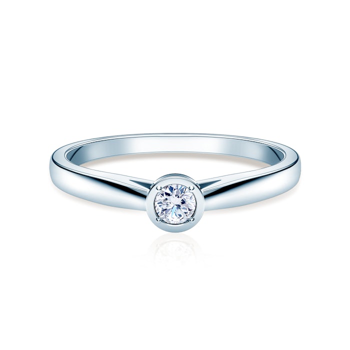 Каблучка для заручин SAVICKI: біле золото, діамант