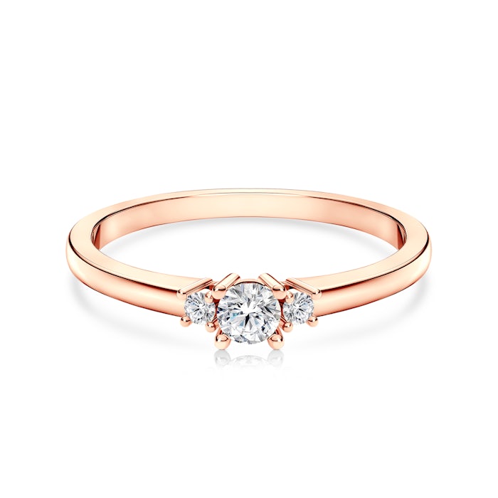 Zaručnički prsten SAVICKI: roza zlato, dijamant