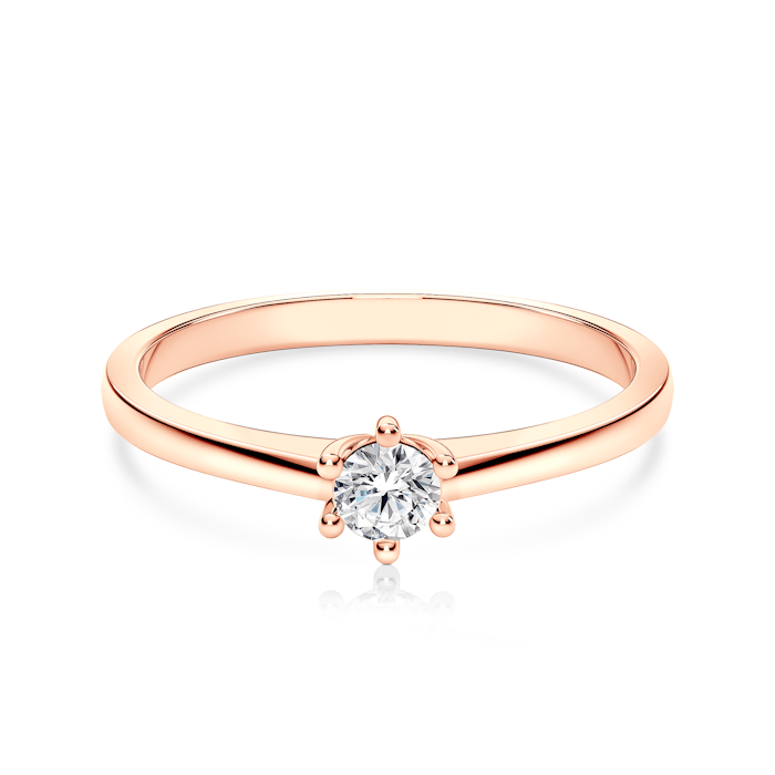 Zaručnički prsten SAVICKI: ružičasto zlato, dijamant