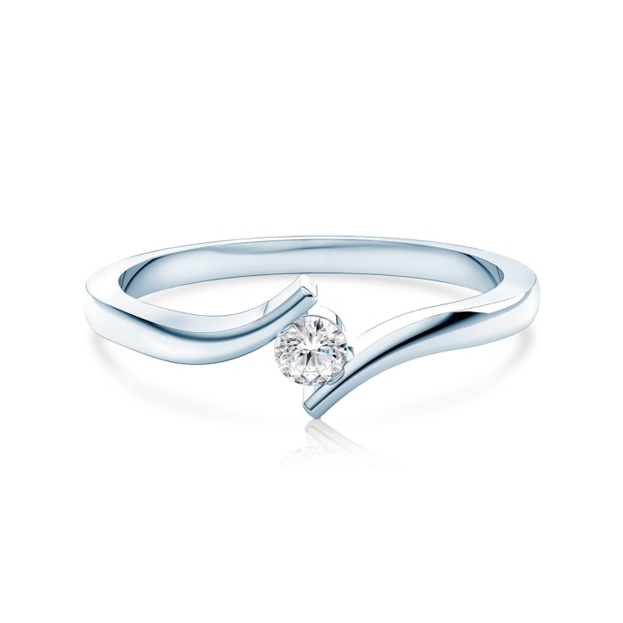 Каблучка для заручин SAVICKI: біле золото, діамант