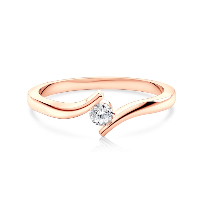 Δαχτυλίδι αρραβώνων SAVICKI: ροζ χρυσός, διαμάντι