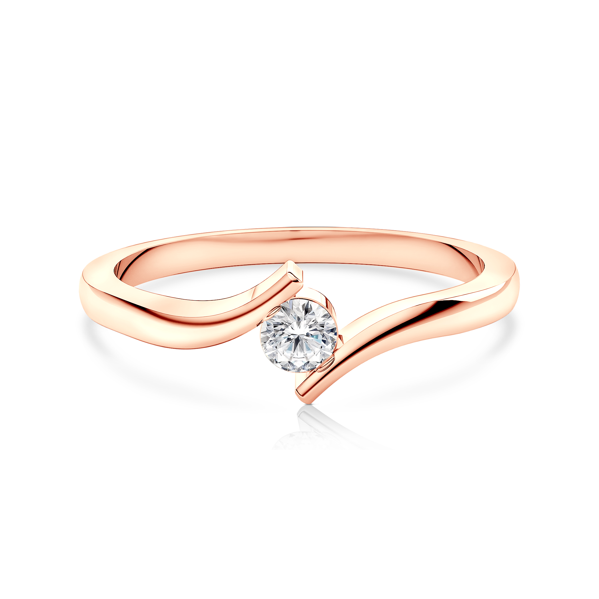 Zaručnički prsten SAVICKI: ružičasto zlato, dijamant