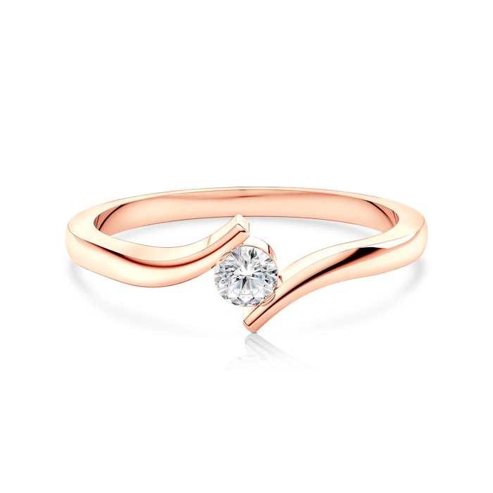 Zaručnički prsten SAVICKI: ružičasto zlato, dijamant