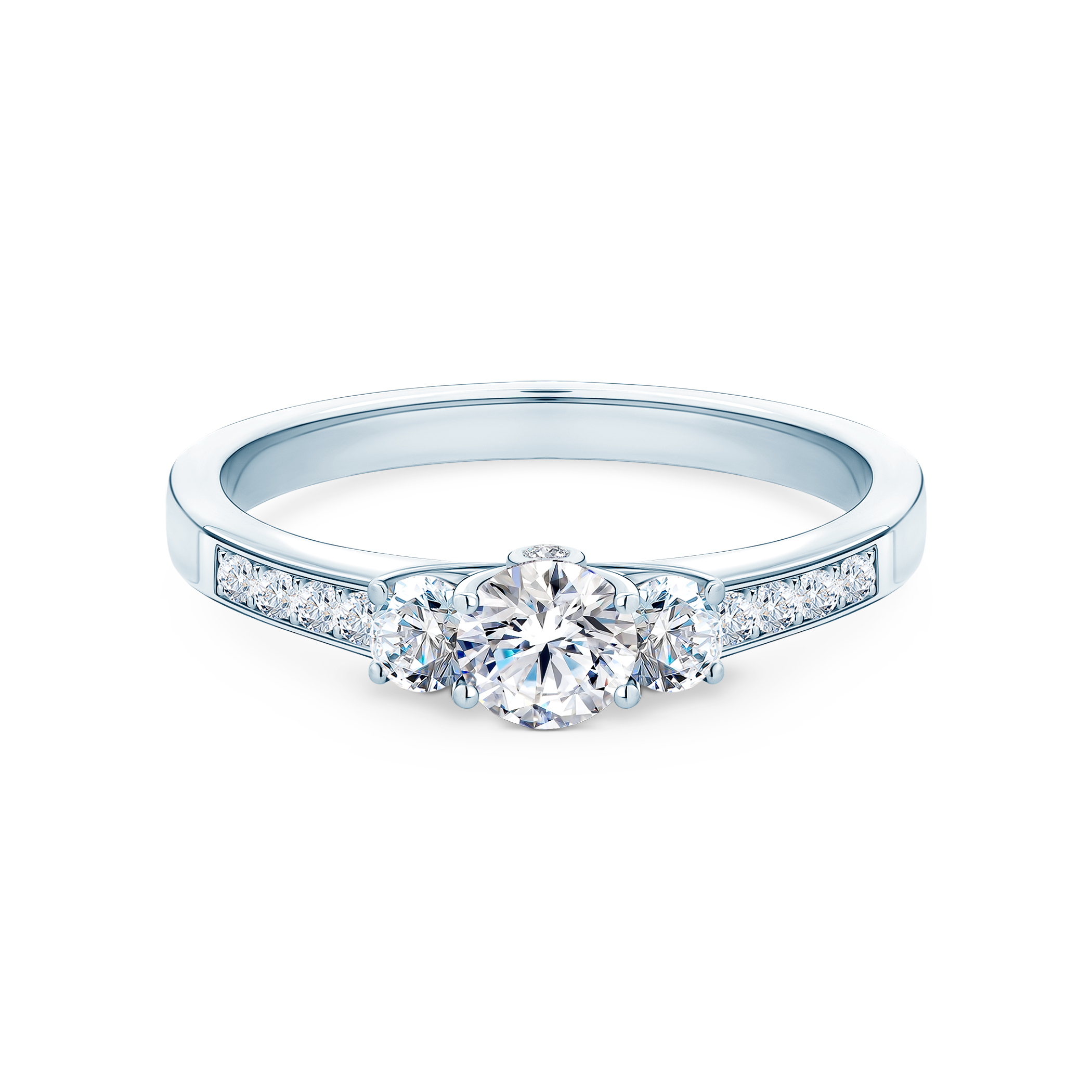 Zaručnički prsten Savicki: bijelo zlato, dijamant