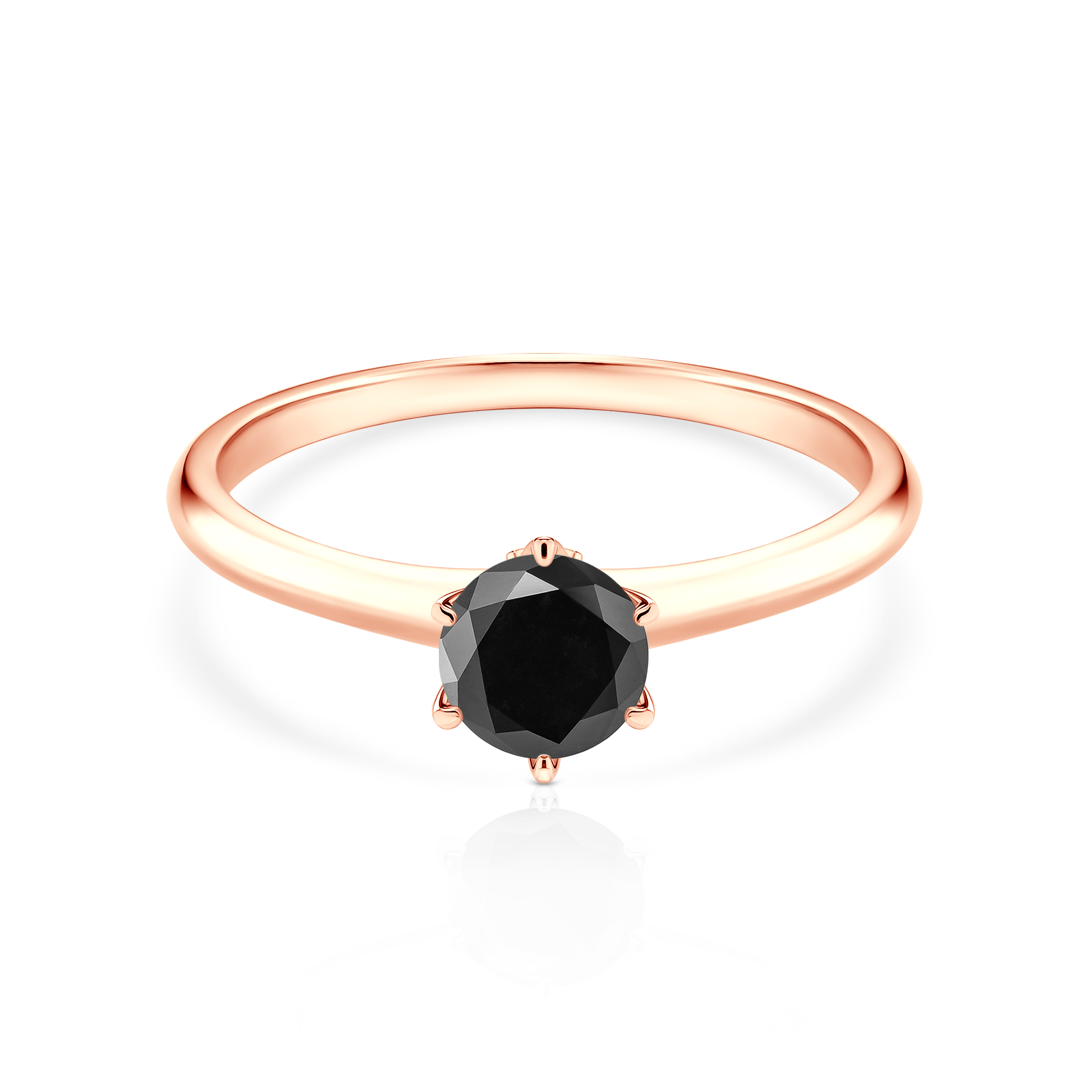 Verlobungsring The Journey: Roségold, mit schwarzem Diamant