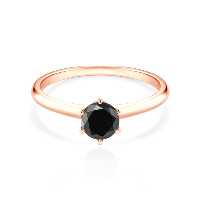 Verlobungsring The Journey: Roségold, mit schwarzem Diamant