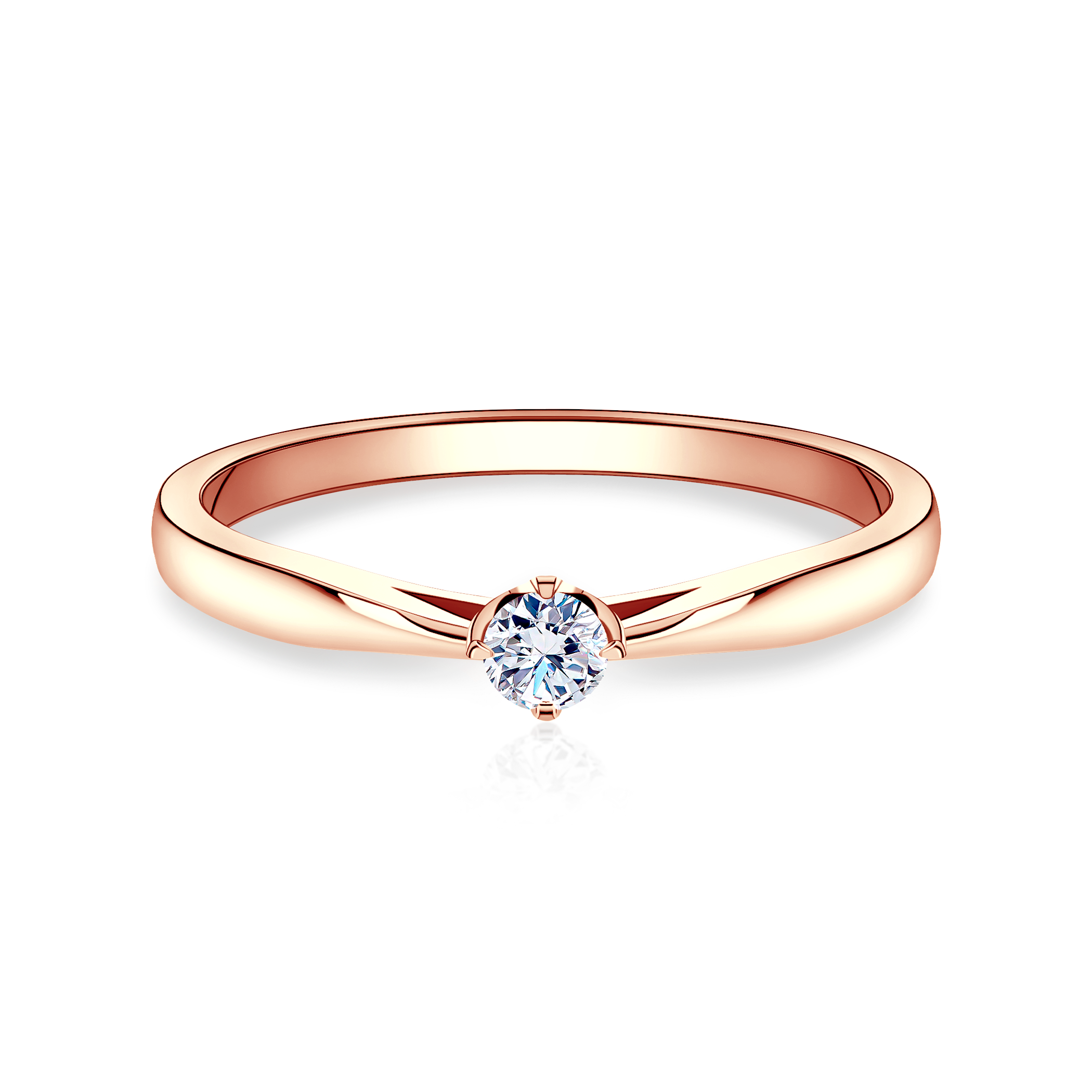 Δαχτυλίδι αρραβώνων SAVICKI: ροζ χρυσός, διαμάντι