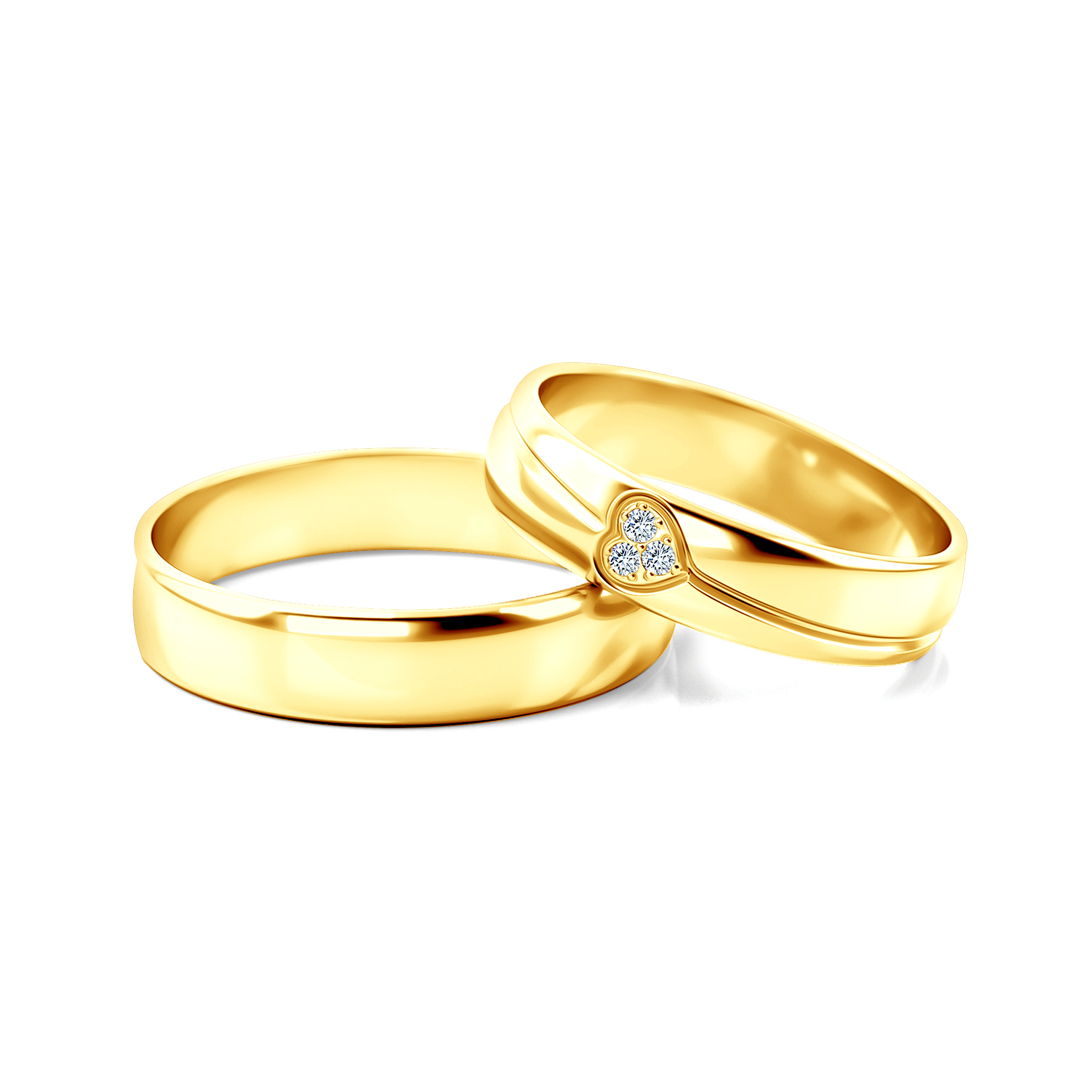 Сватбени халки: злато, кръгли. 4.5 мм