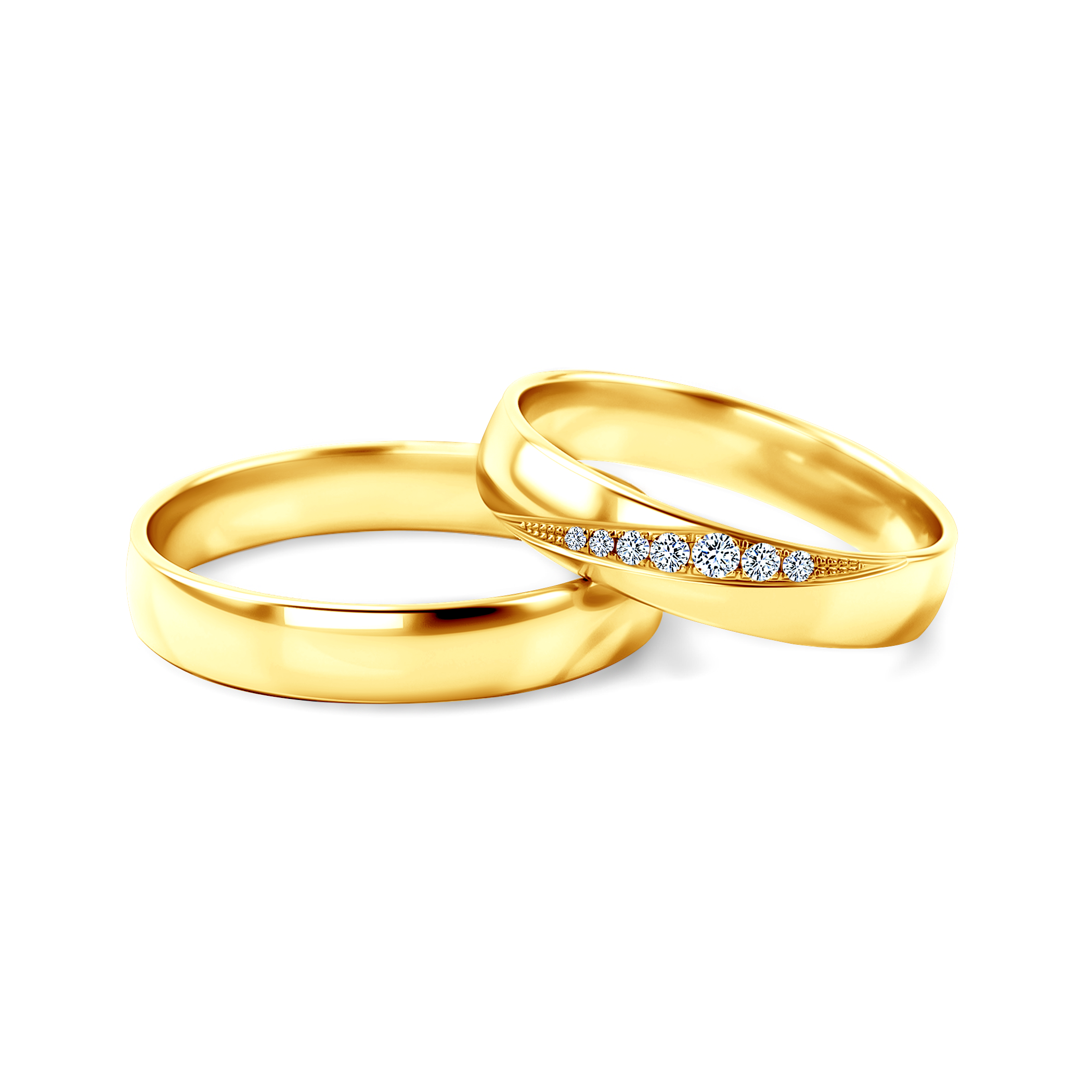 Βέρες Γάμου: χρυσό, Σε Σχήμα D, 4 mm