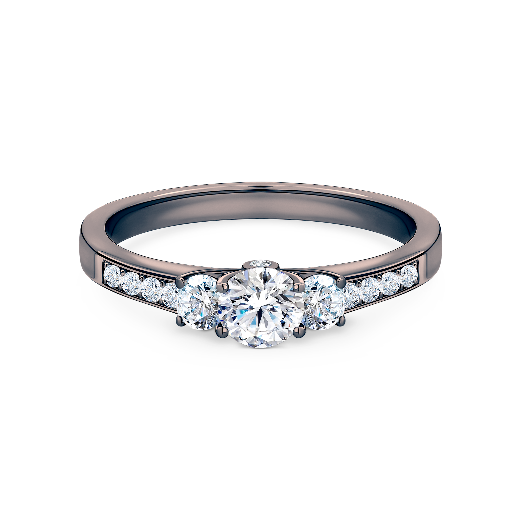 Zaručnički prsten Savicki:  crno zlato, dijamant