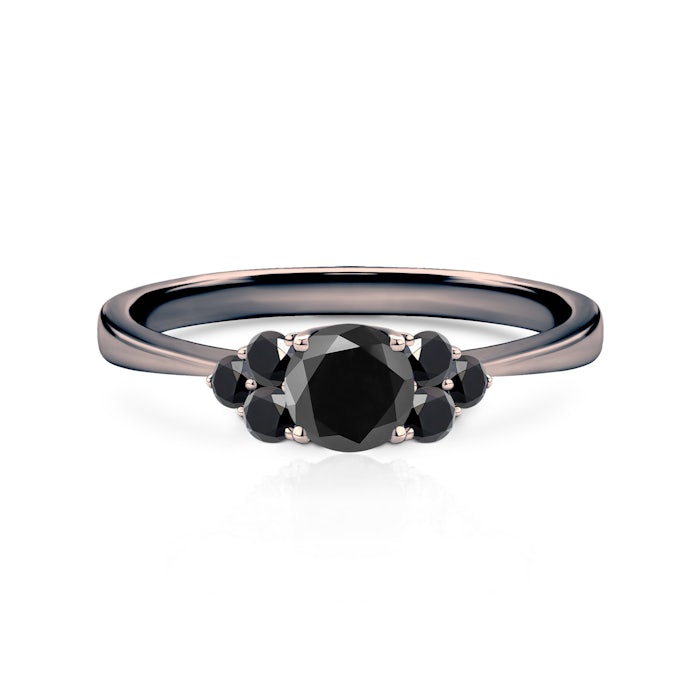 Inel de logodnă Fairytale: aur negru, diamant negru