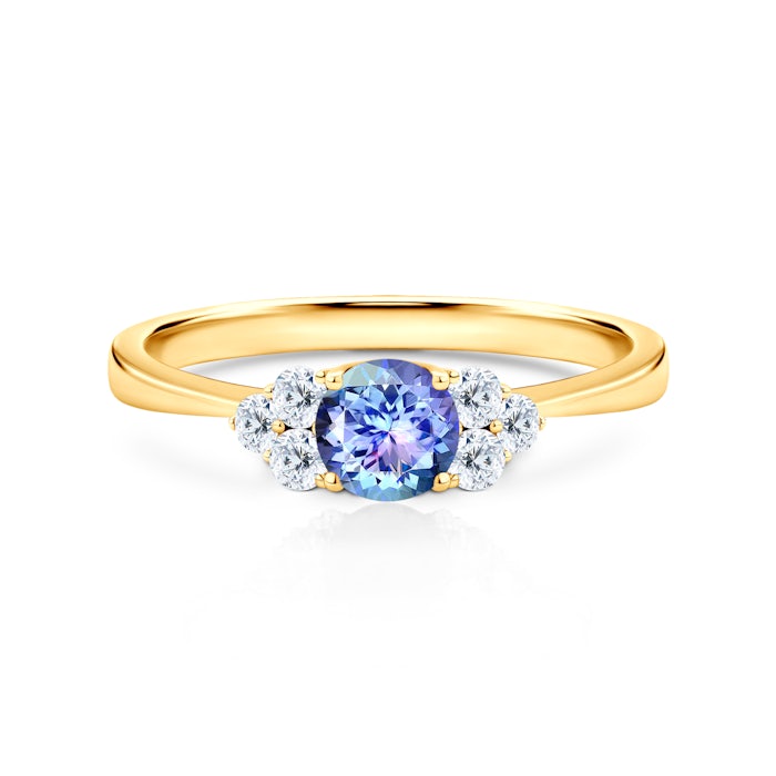 Fairytale eljegyzési gyűrű: arany és tanzanit