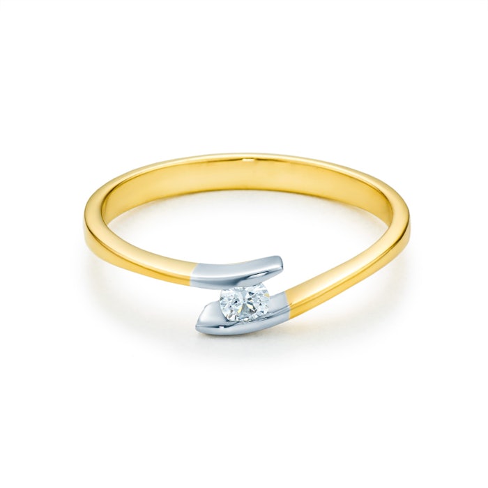 SAVICKI eljegyzési gyűrű: kétszínű arany, gyémánttal