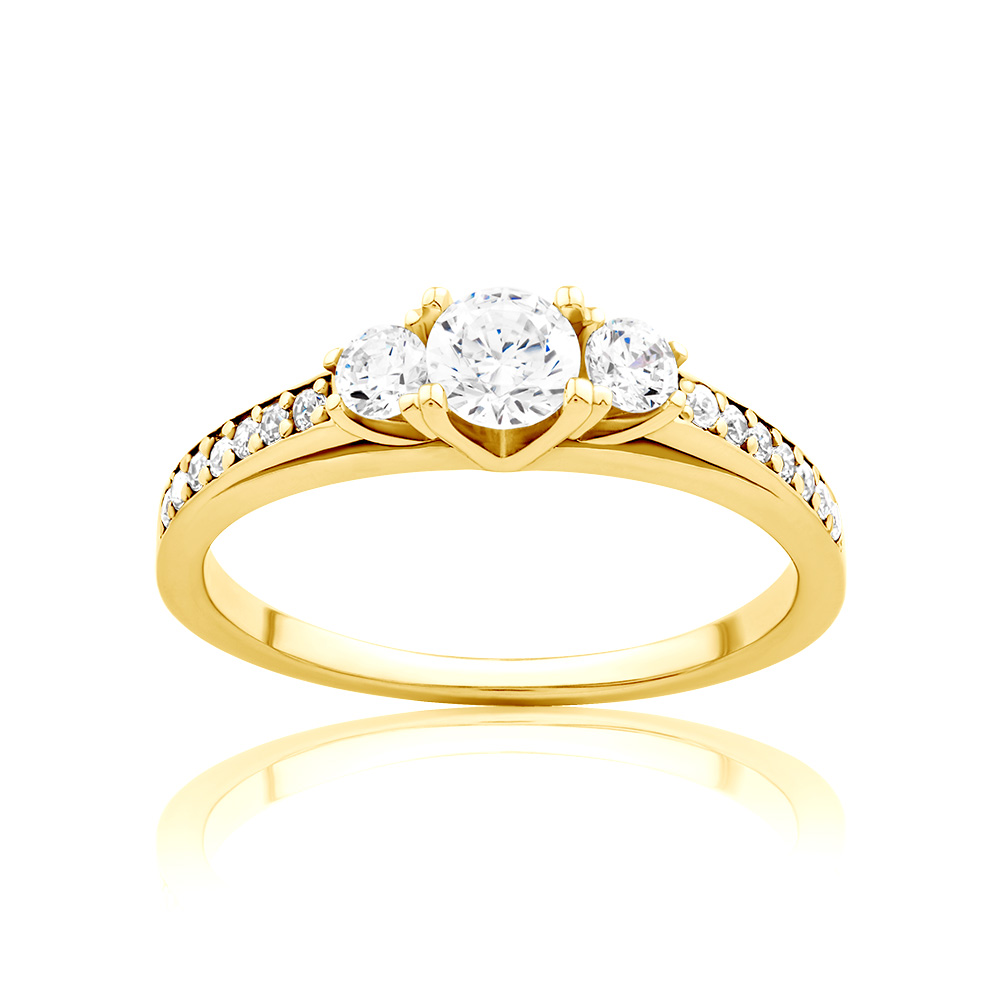 Δαχτυλίδι Αρραβώνων Τριών Λίθων: χρυσό, διαμάντια