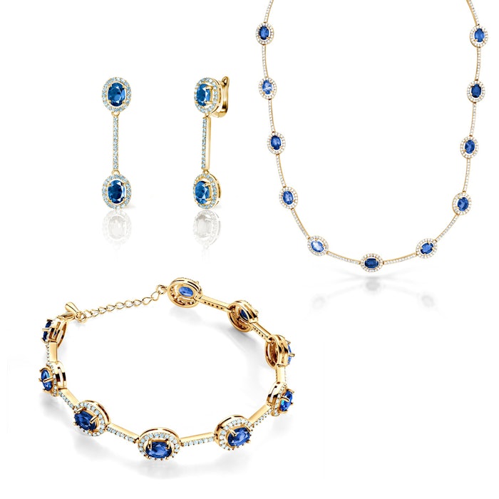 Swan Lake ékszerkészlet: arany kék zafírokkal
