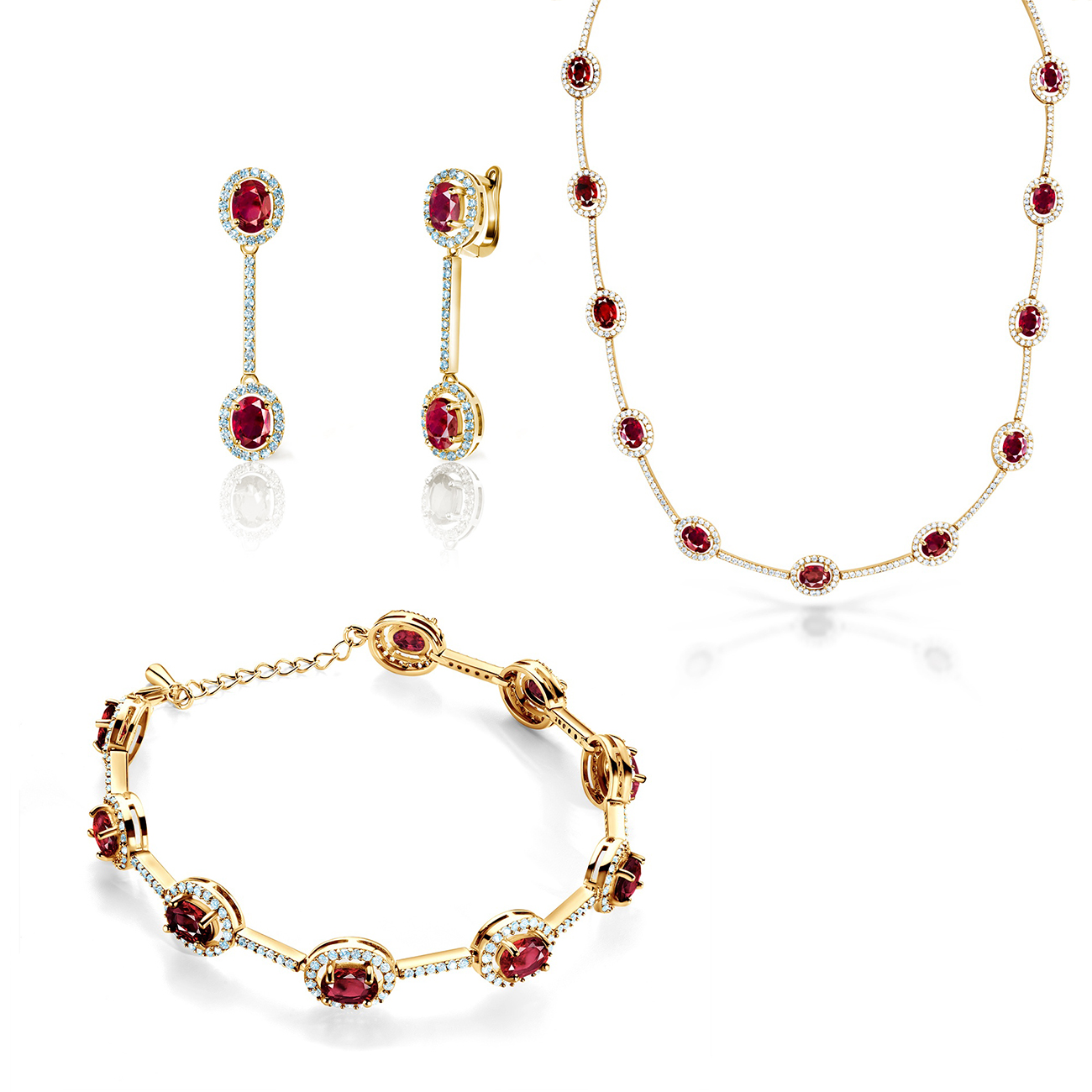 Set nakita Swan Lake: zlato, rubini