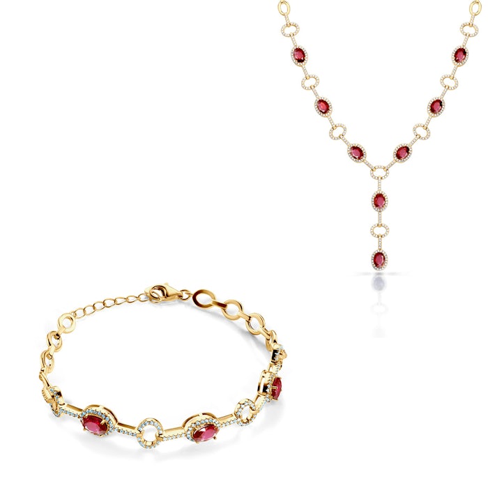 SAVICKI ékszerkészlet: arany és rubinok
