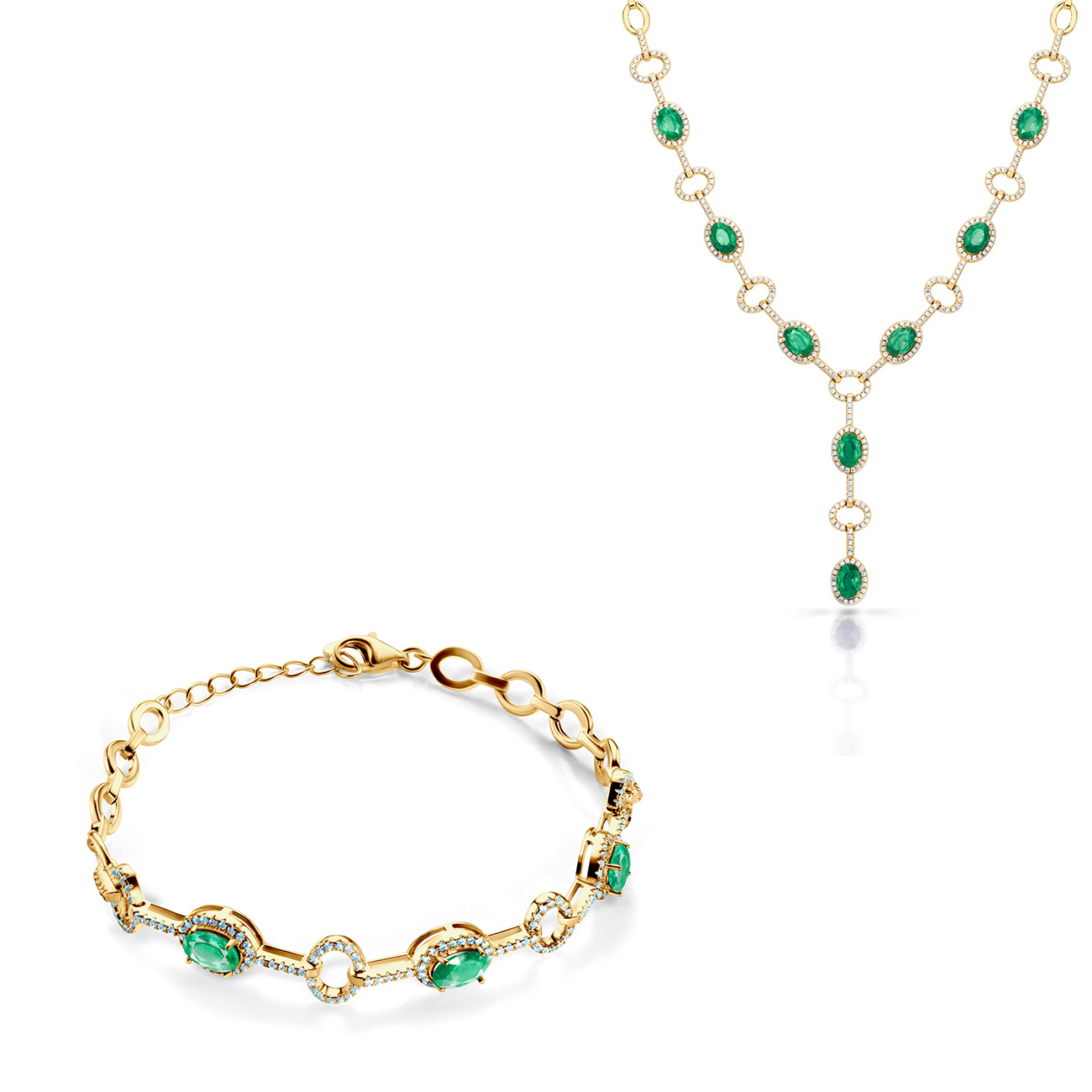 Set nakita Swan Lake: zlato, smaragdi