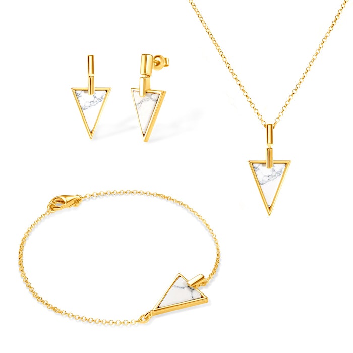 SAVICKI ékszerkészlet: aranyozott ezüst és howlit