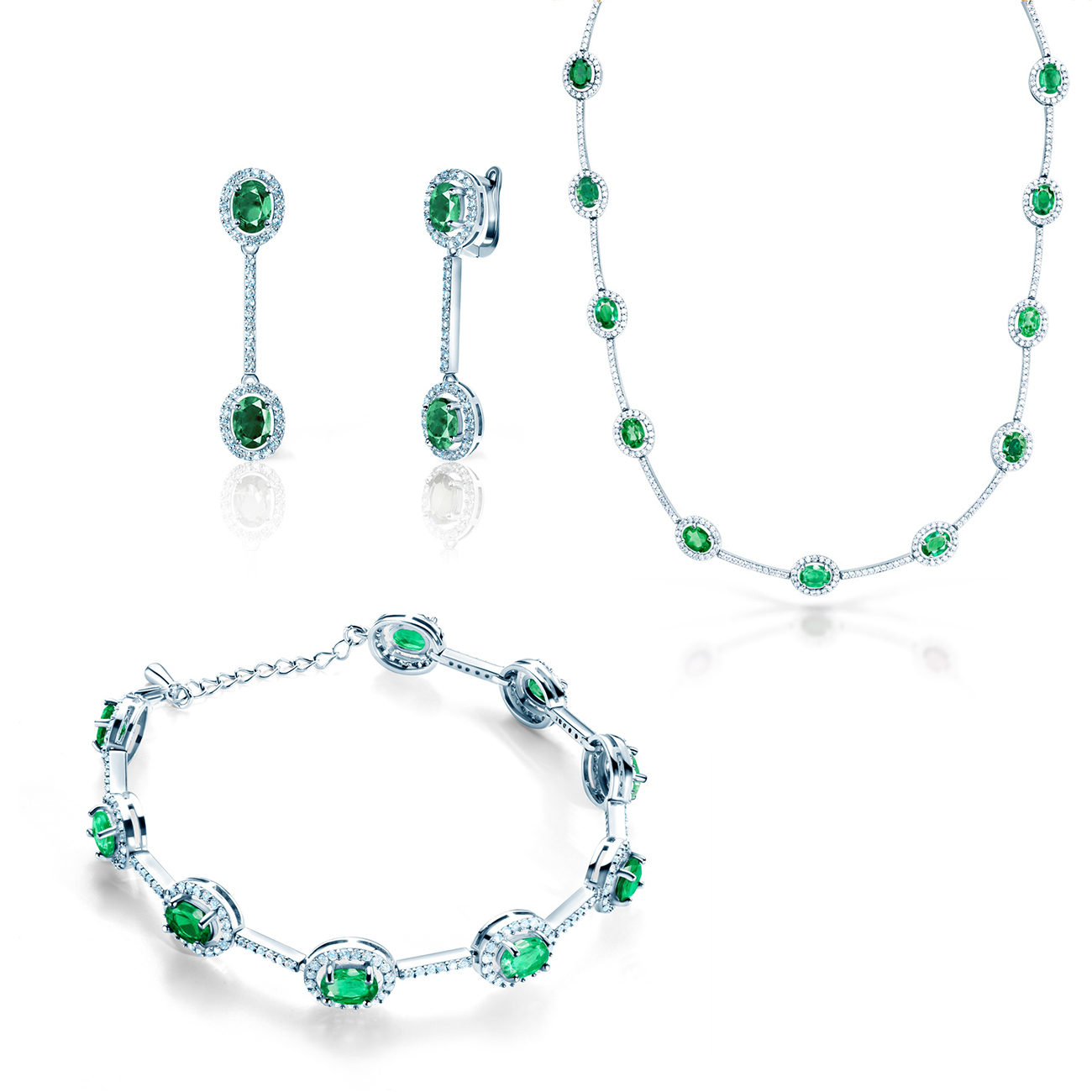 Set nakita Swan Lake: bijelo zlato, smaragdi