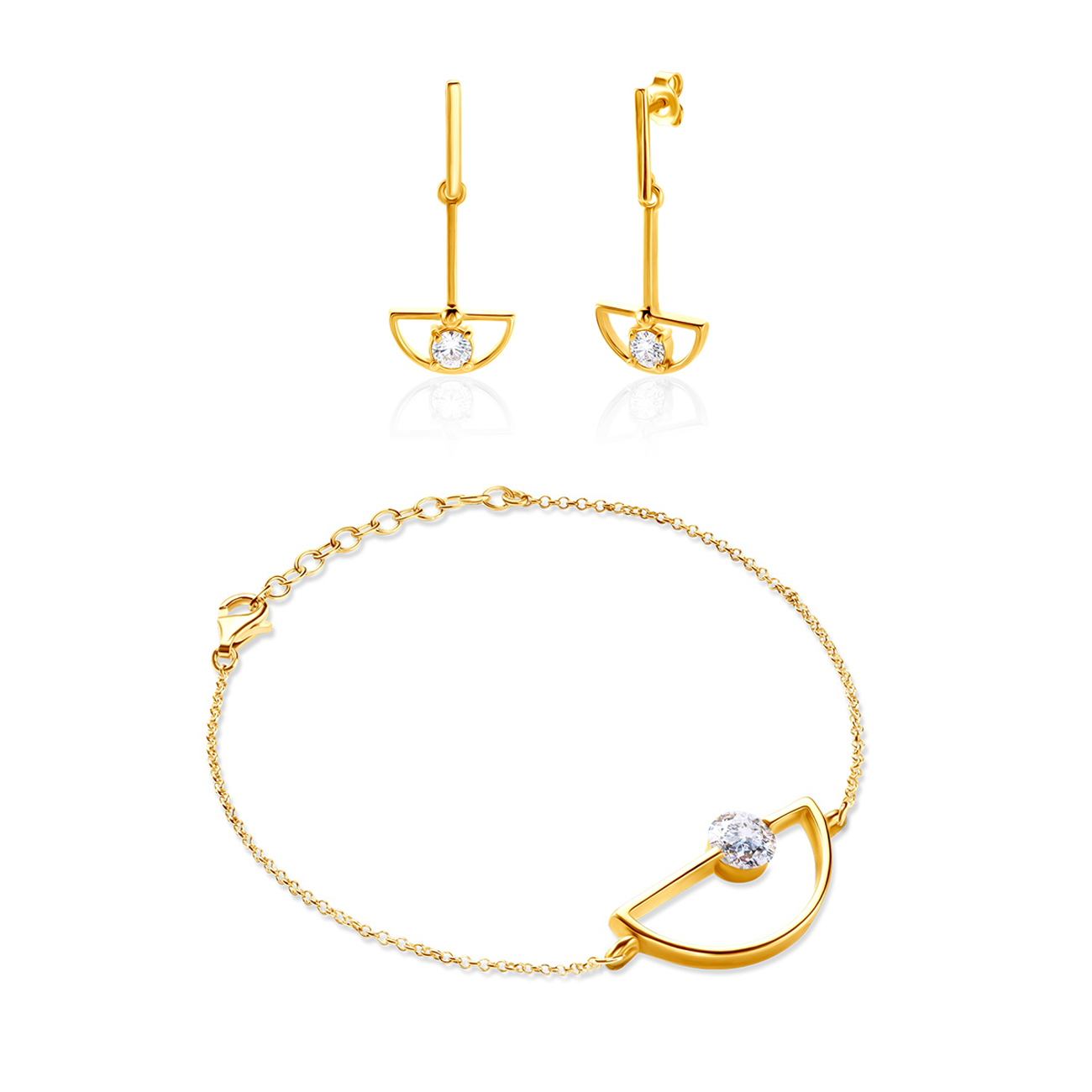 Σετ Κοσμημάτων SAVICKI: επιχρυσωμένο ασήμι, κυβικά ζιρκόνια
