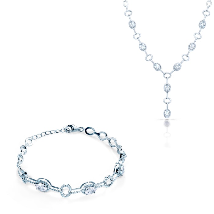 Set bijuterii Swan Lake: aur alb, diamante