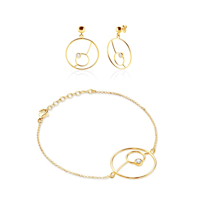 SAVICKI ékszerkészlet: aranyozott ezüst cirkóniával