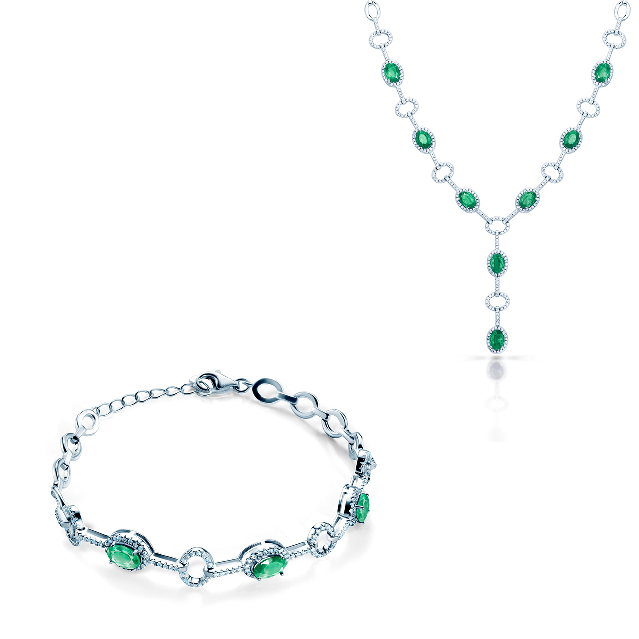 Set nakita Swan Lake: bijelo zlato, smaragdi