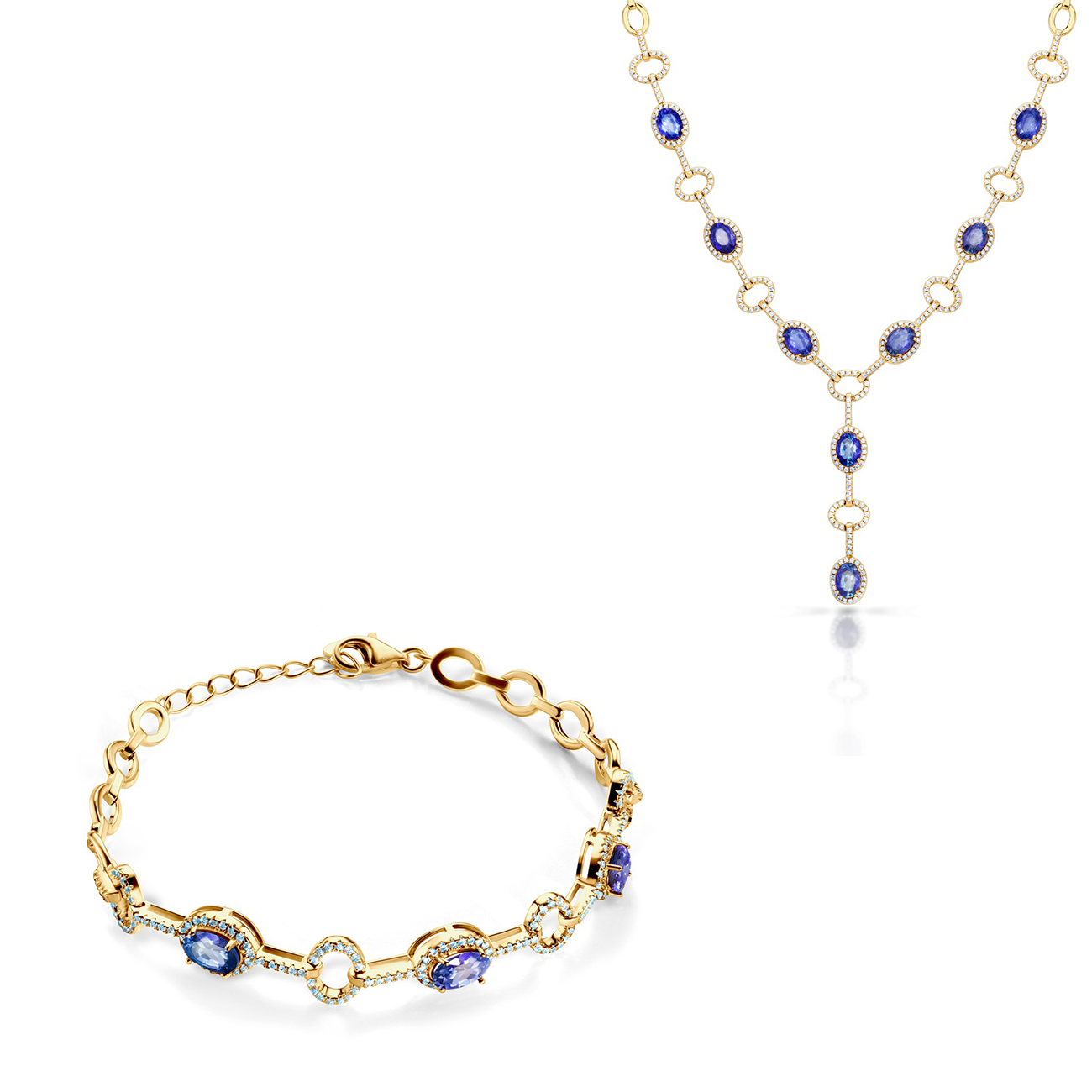 Set nakita Swan Lake: zlato, tanzaniti