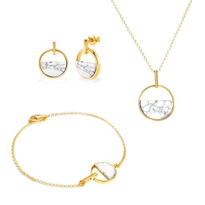 SAVICKI ékszerkészlet: aranyozott ezüst és howlit