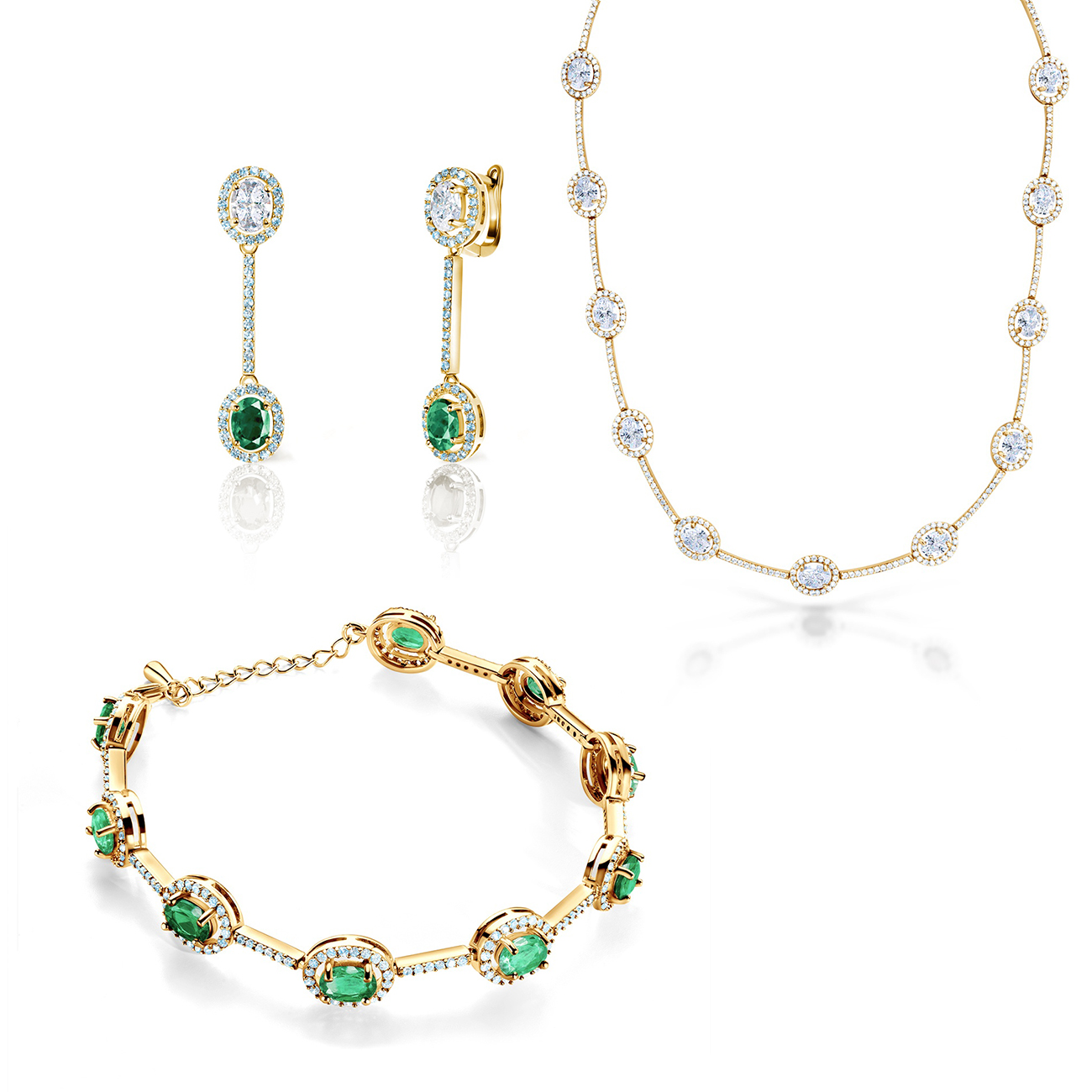 Set nakita Swan Lake: zlato, dijamanti, smaragdi