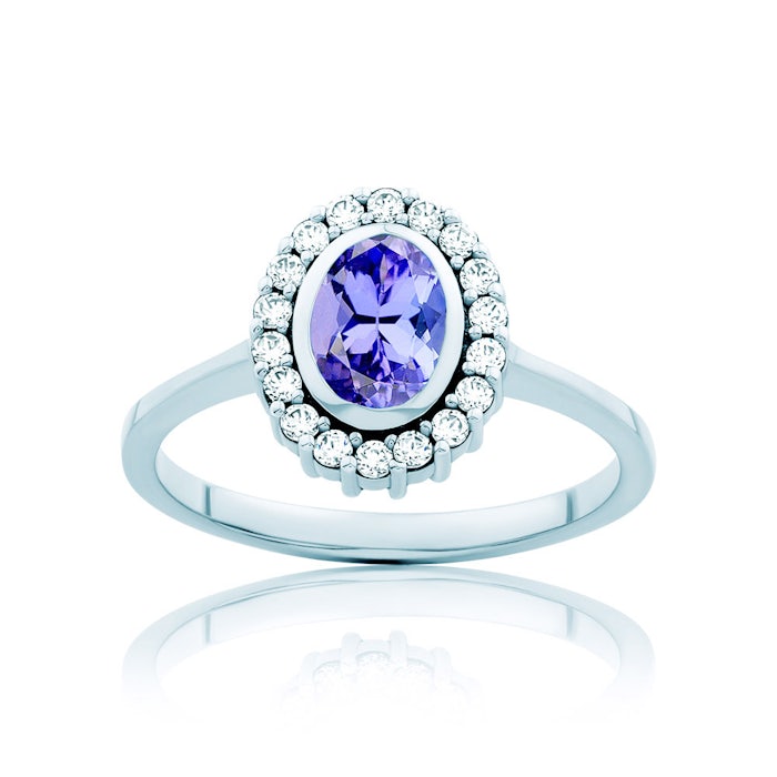 Blue Lagoon gyűrű: fehérarany és tanzanit