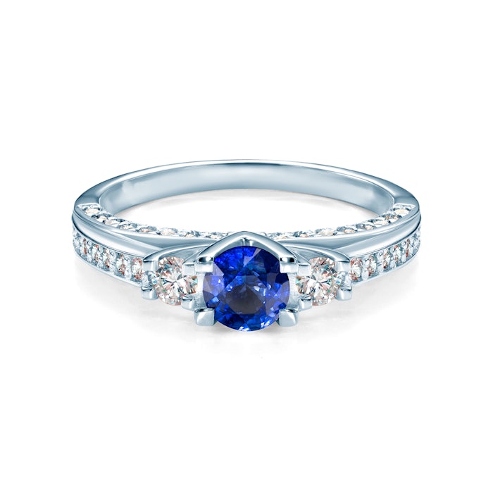 Heart of the Ocean gyűrű: fehér arany kék zafírral