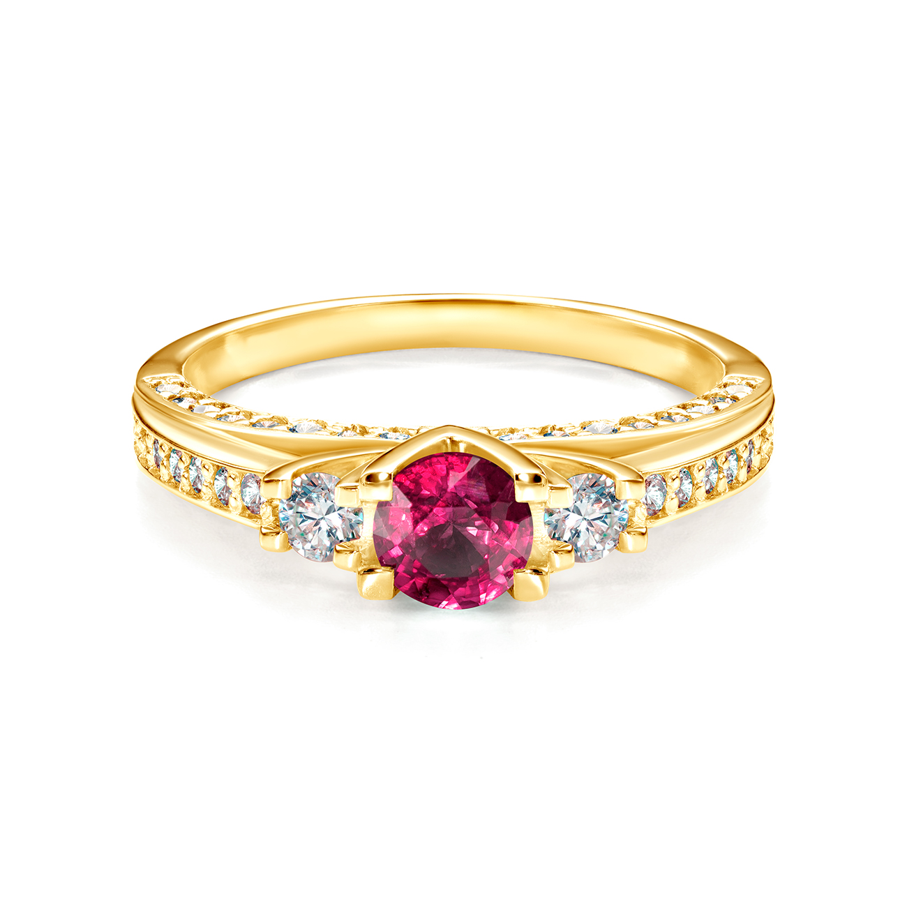 Ring Red Passion: Gold, Rubin