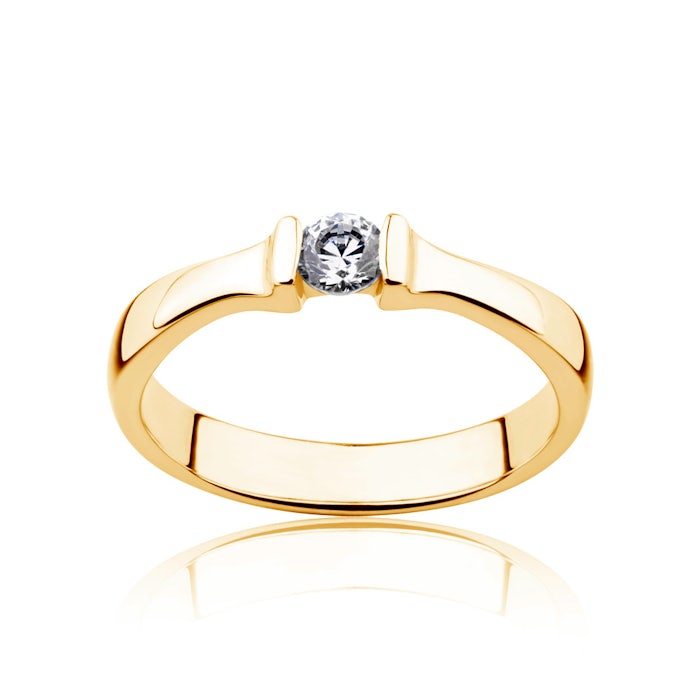 Minimalism eljegyzési gyűrű: arany és gyémánt