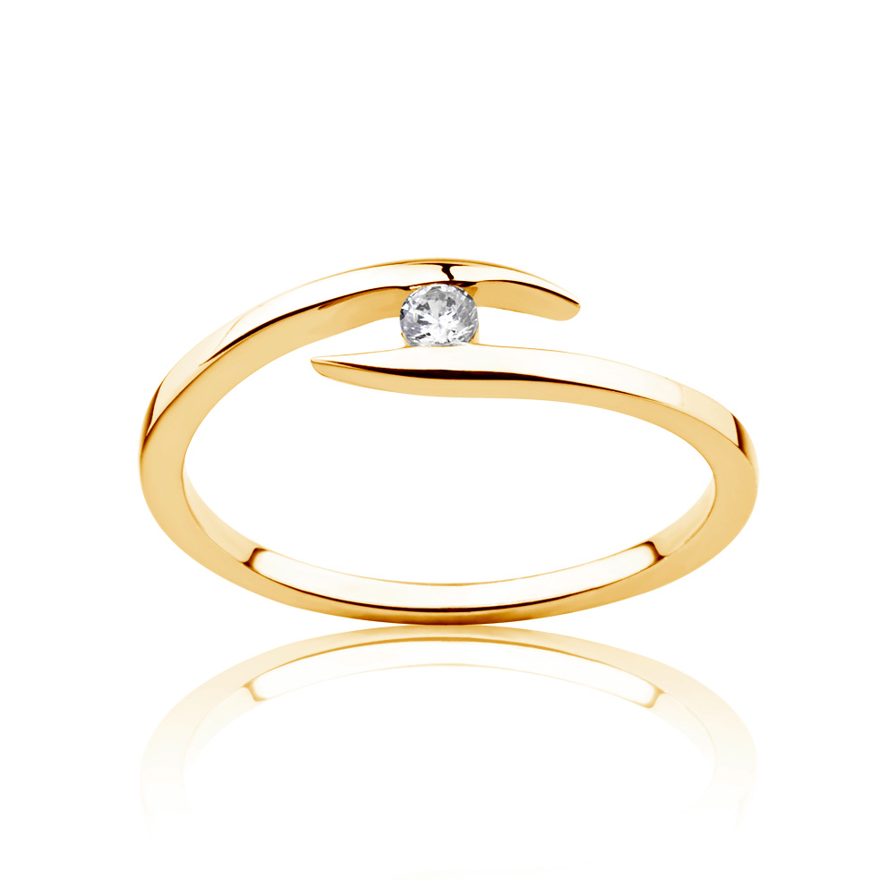Minimalism Collection | Tension Engagement Ring: gold, diamond