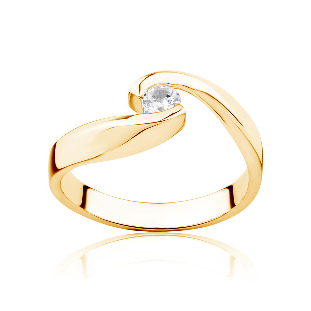 Minimalism Collection | Tension Engagement Ring: gold, diamond
