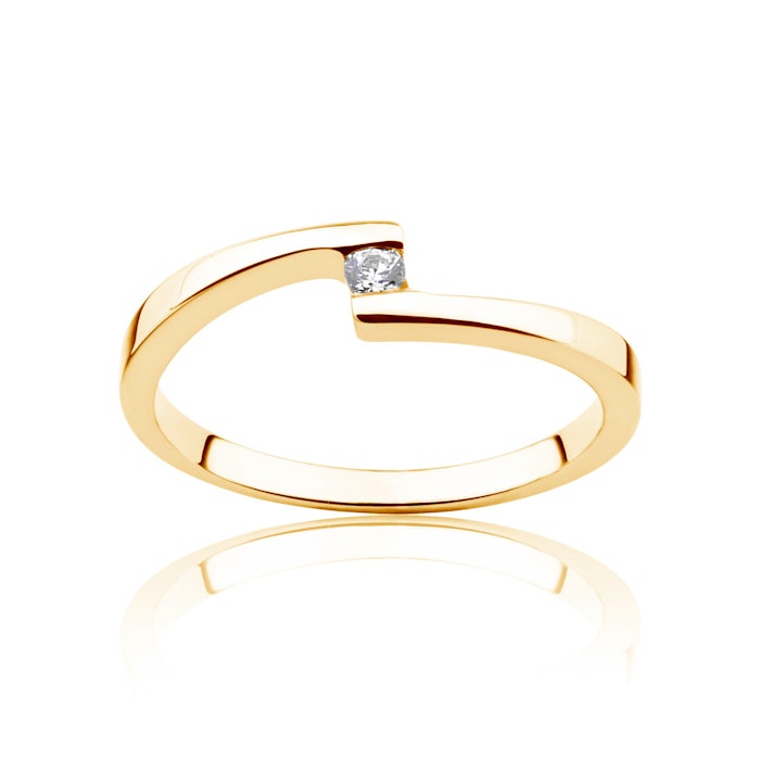 Minimalism Collection | Tension Engagement Ring: gold, diamond