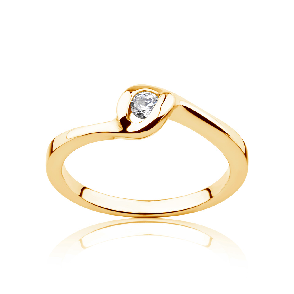 Verlobungsring Minimalismus: Gold, Diamant