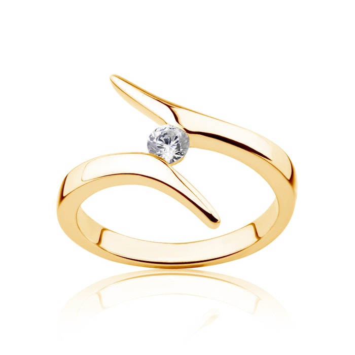 Verlobungsring Minimalismus: Gold, Diamant