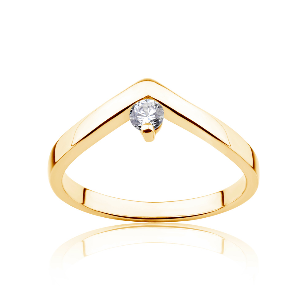 Verlobungsring Minimalismus: Gold, Diamant