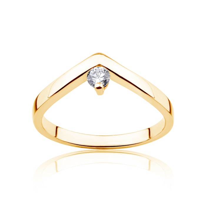 Δαχτυλίδι αρραβώνων Minimalism: χρυσός, διαμάντι