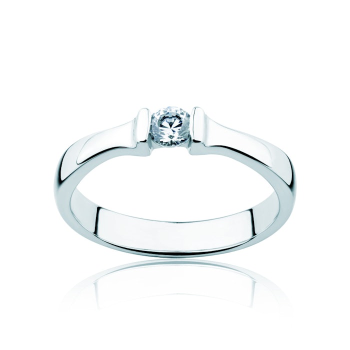 Minimalism eljegyzési gyűrű: fehérarany és gyémánt